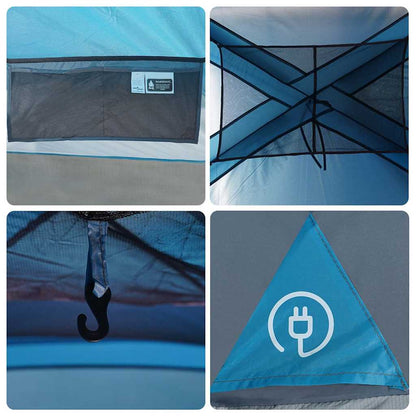 vidaXL Family Tent Cabin 10-Person Blue Waterproof