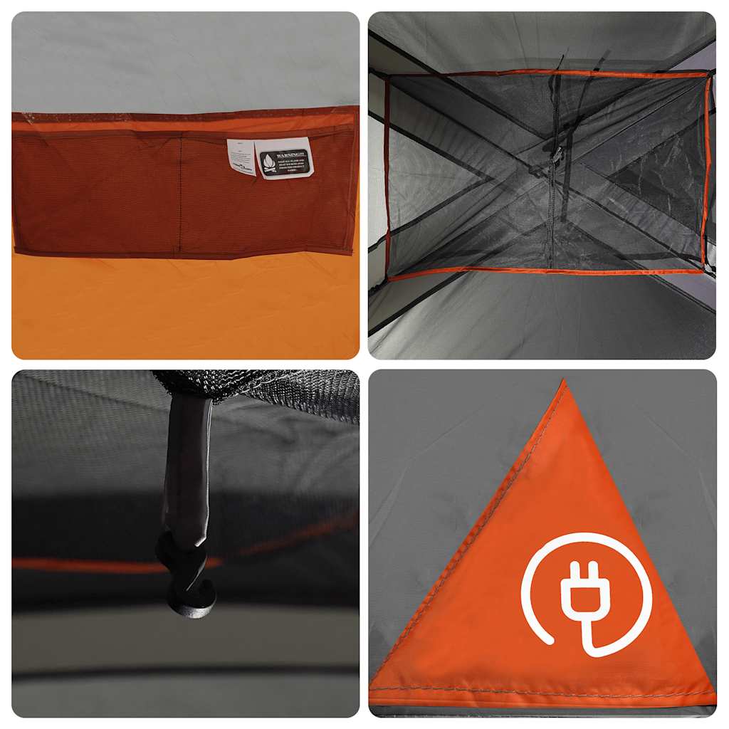 vidaXL Family Tent Cabin 10-Person Grey Waterproof