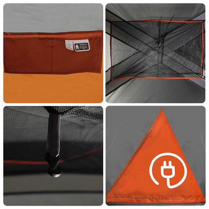 vidaXL Family Tent Cabin 10-Person Grey Waterproof