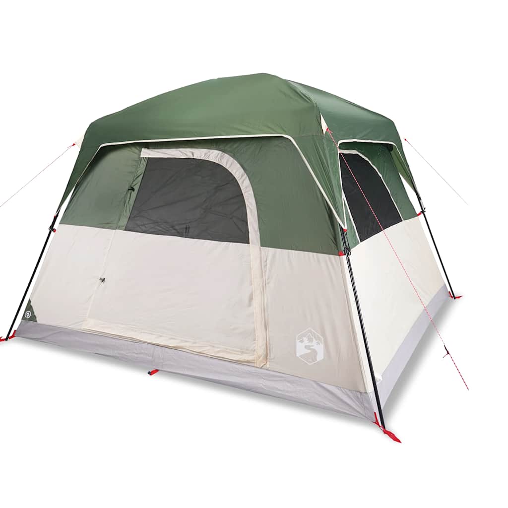 vidaXL Camping Tent Cabin 4-Person Green Waterproof - 42942