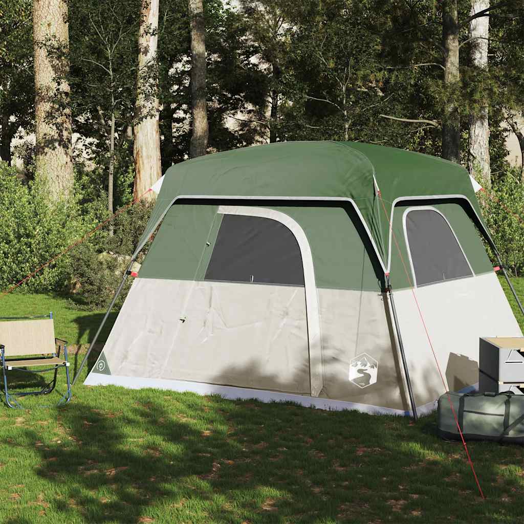 vidaXL Camping Tent Cabin 4-Person Green Waterproof - 42942
