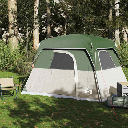 vidaXL Camping Tent Cabin 4-Person Green Waterproof - 42942