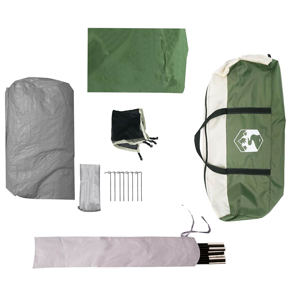 vidaXL Camping Tent Cabin 4-Person Green Waterproof - 42942