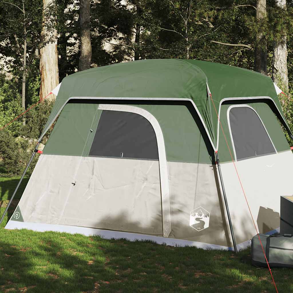 vidaXL Camping Tent Cabin 4-Person Green Waterproof - 42942