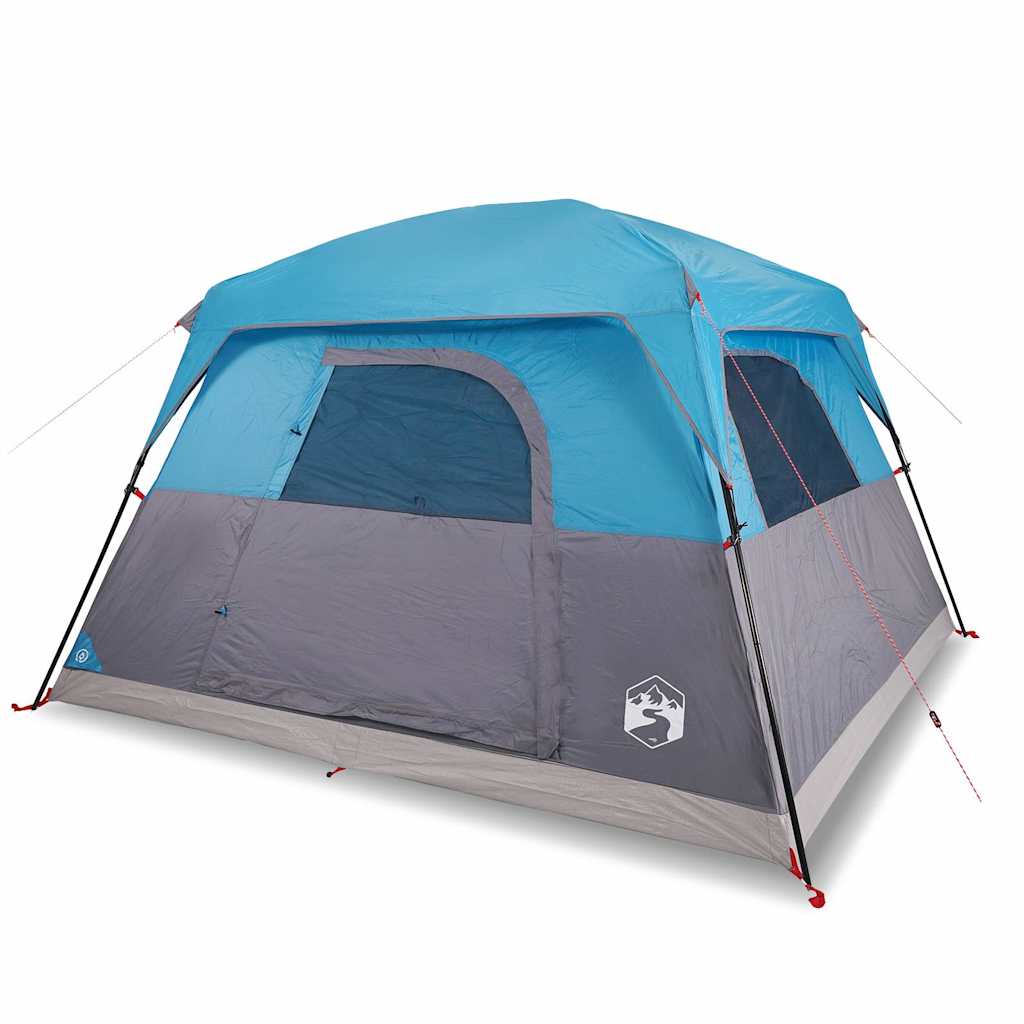 vidaXL Camping Tent Cabin 4-Person Blue Waterproof - 42943