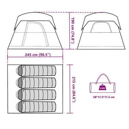 vidaXL Camping Tent Cabin 4-Person Blue Waterproof - 42943