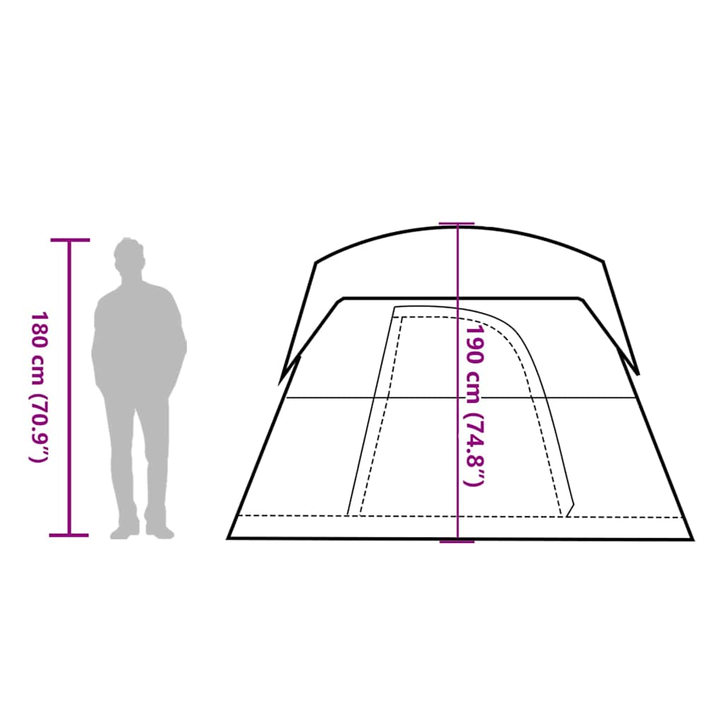 vidaXL Camping Tent Cabin 4-Person Blue Waterproof - 42943