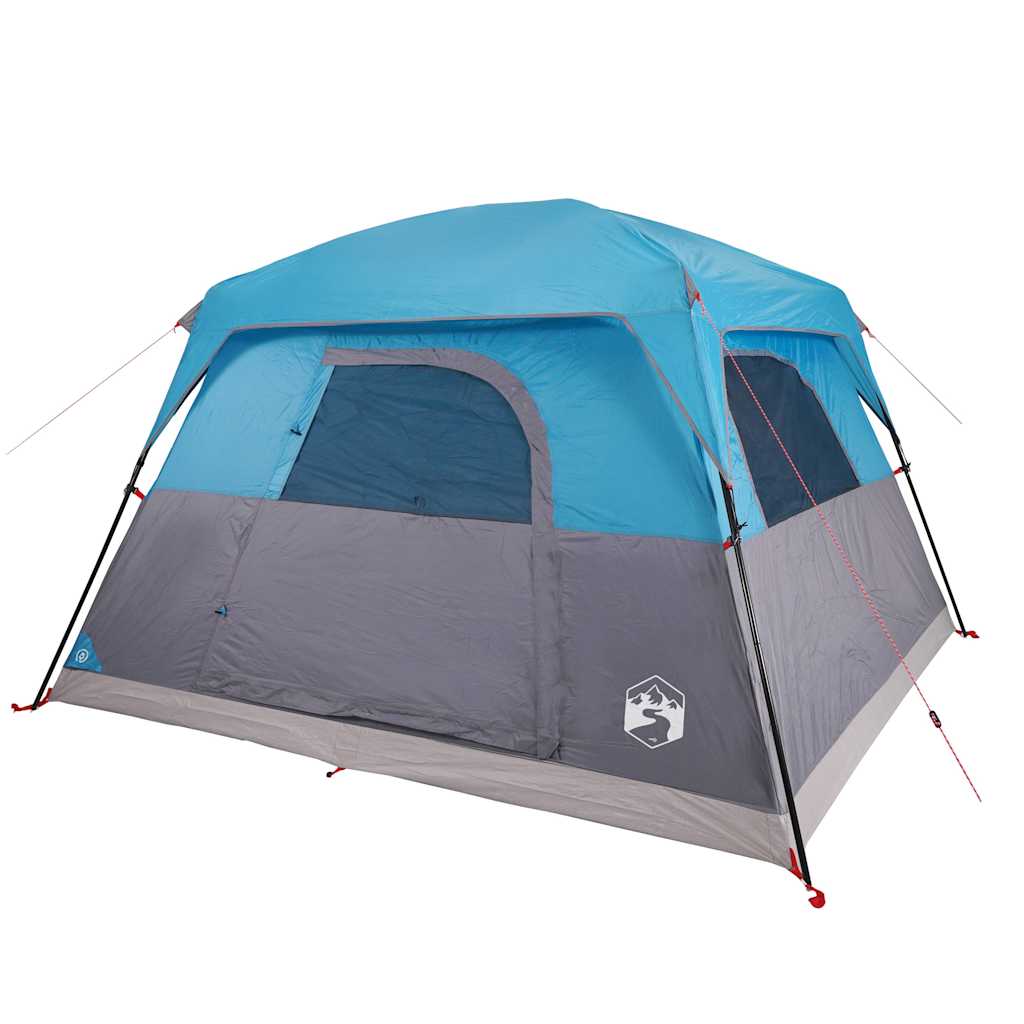 vidaXL Camping Tent Cabin 4-Person Blue Waterproof - 42943