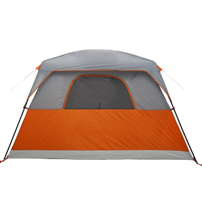 vidaXL Camping Tent Cabin 4-Person Orange Waterproof