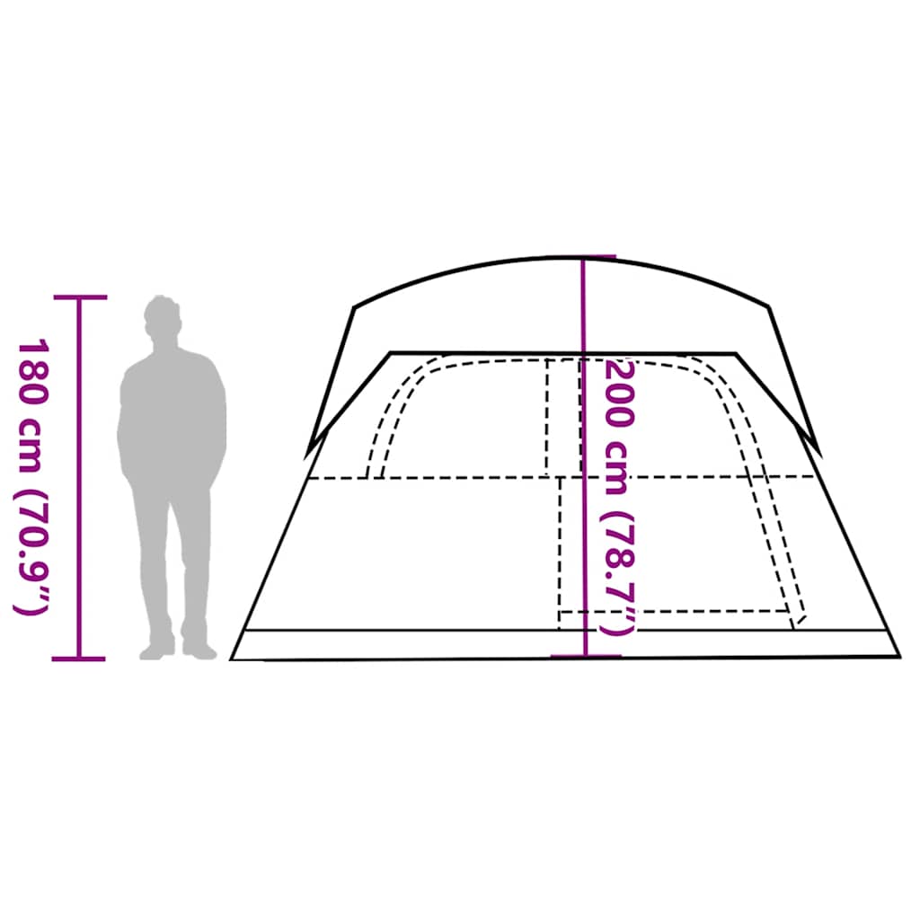 vidaXL Family Tent Cabin 6-Person Green Waterproof - 42957