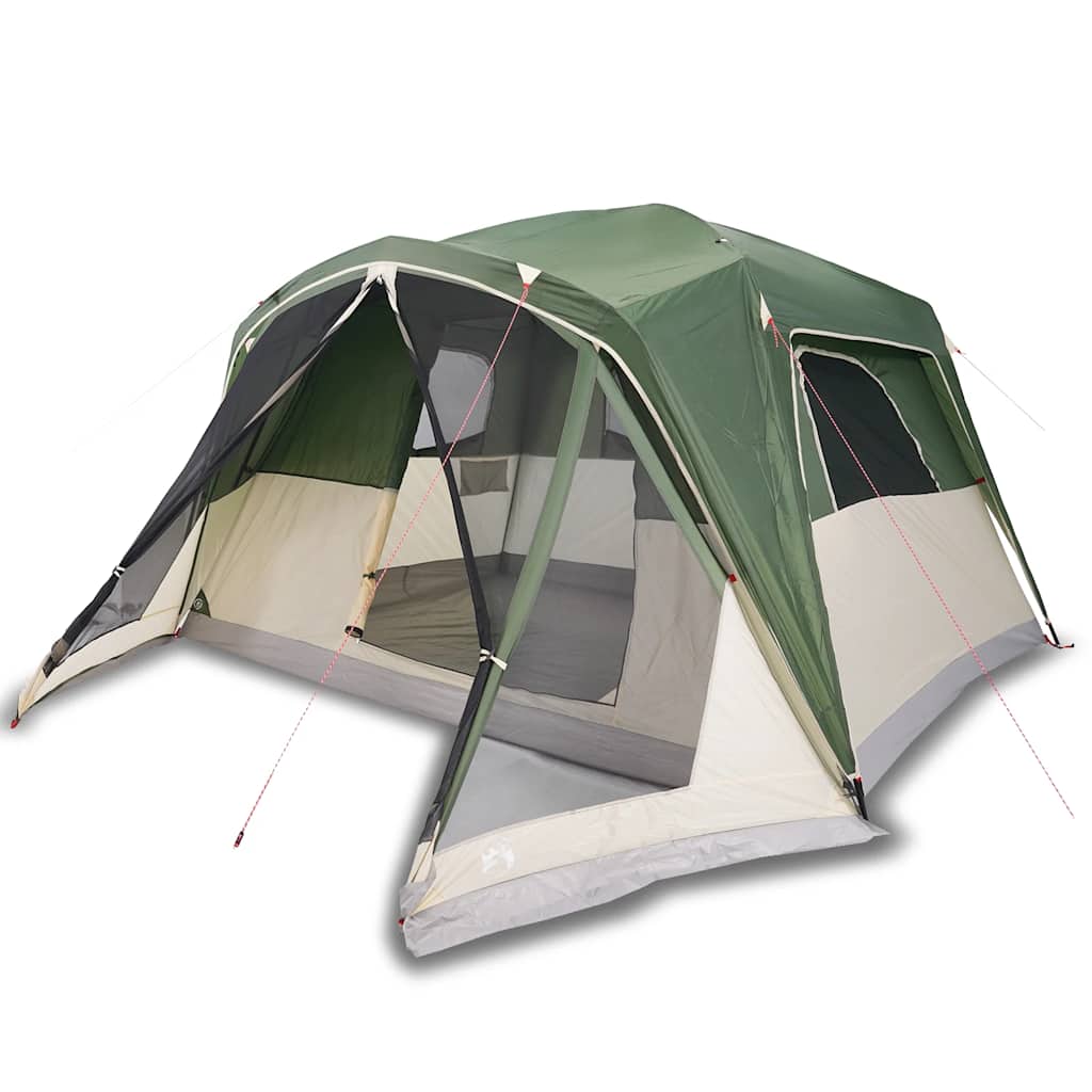 vidaXL Family Tent with Porch 6-Person Green Waterproof - 42980
