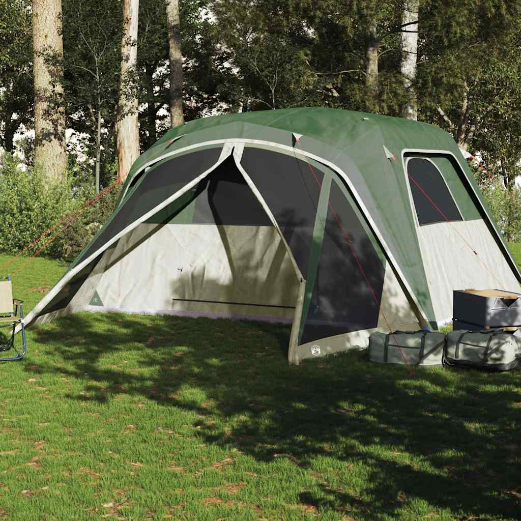 vidaXL Family Tent with Porch 6-Person Green Waterproof - 42980