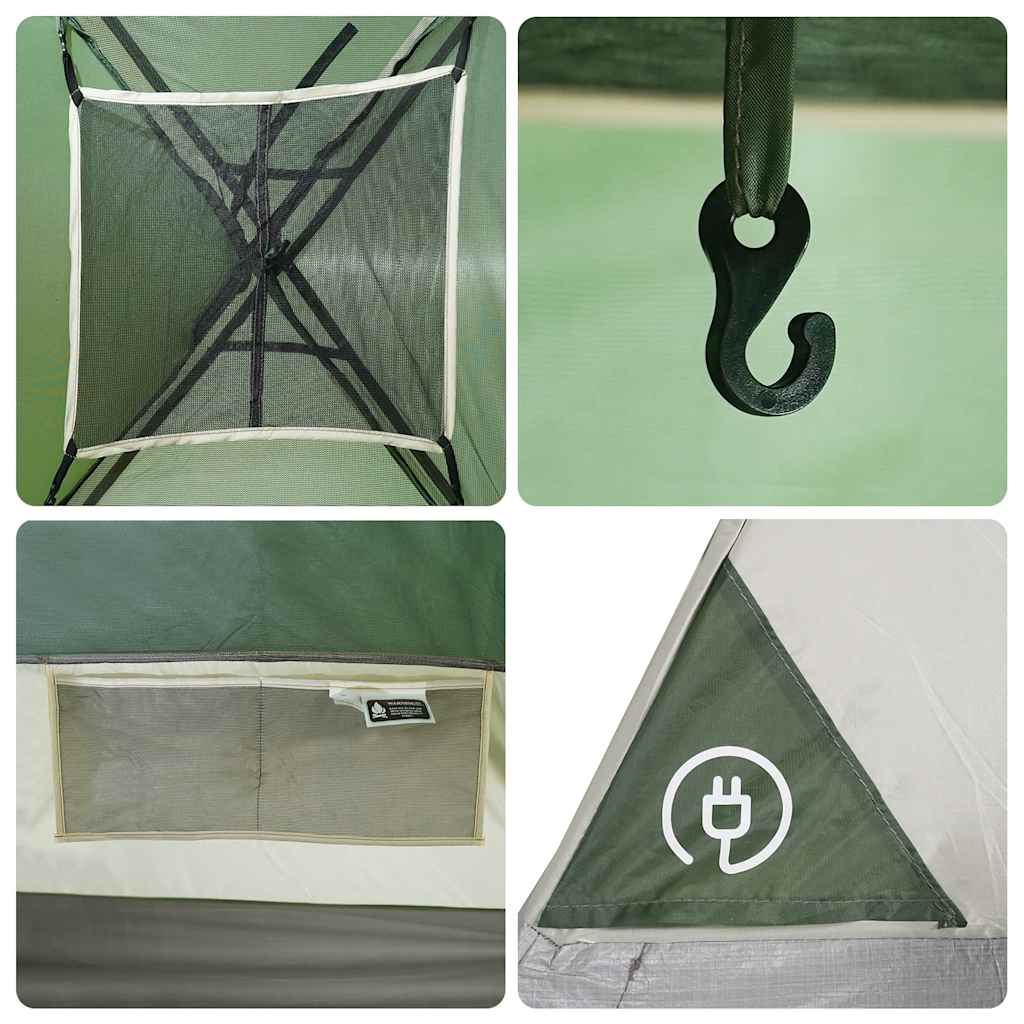 vidaXL Family Tent with Porch 6-Person Green Waterproof - 42980