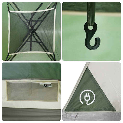 vidaXL Family Tent with Porch 6-Person Green Waterproof - 42980