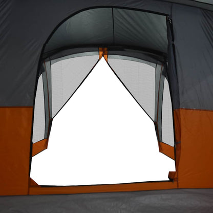 vidaXL Family Tent with Porch 6-Person Grey and Orange Waterproof - 42986