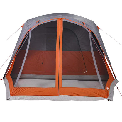 vidaXL Family Tent with Porch 6-Person Grey and Orange Waterproof - 42986