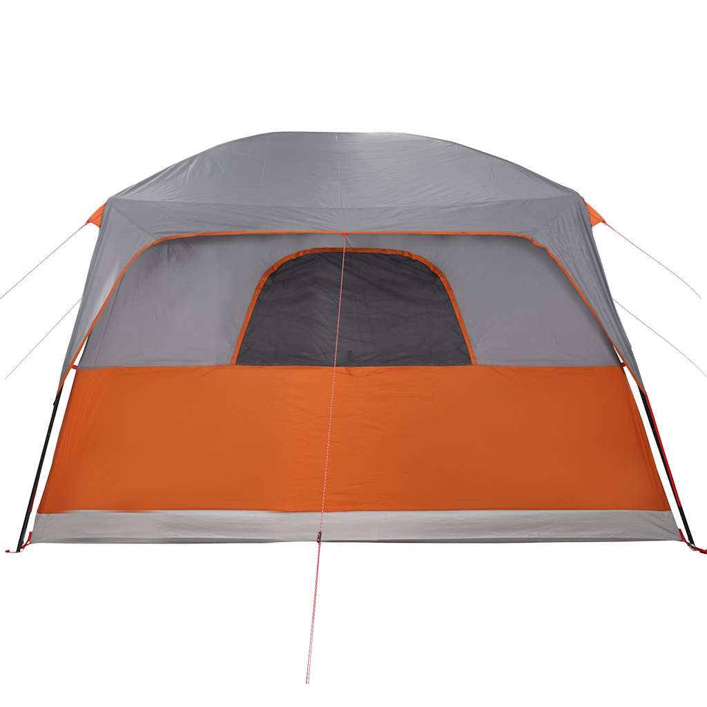 vidaXL Family Tent with Porch 6-Person Grey and Orange Waterproof - 42986
