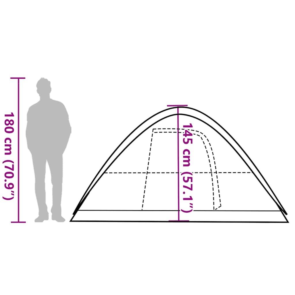 vidaXL Family Tent Dome 6-Person Green Waterproof - 270 x 210 x 145 cm