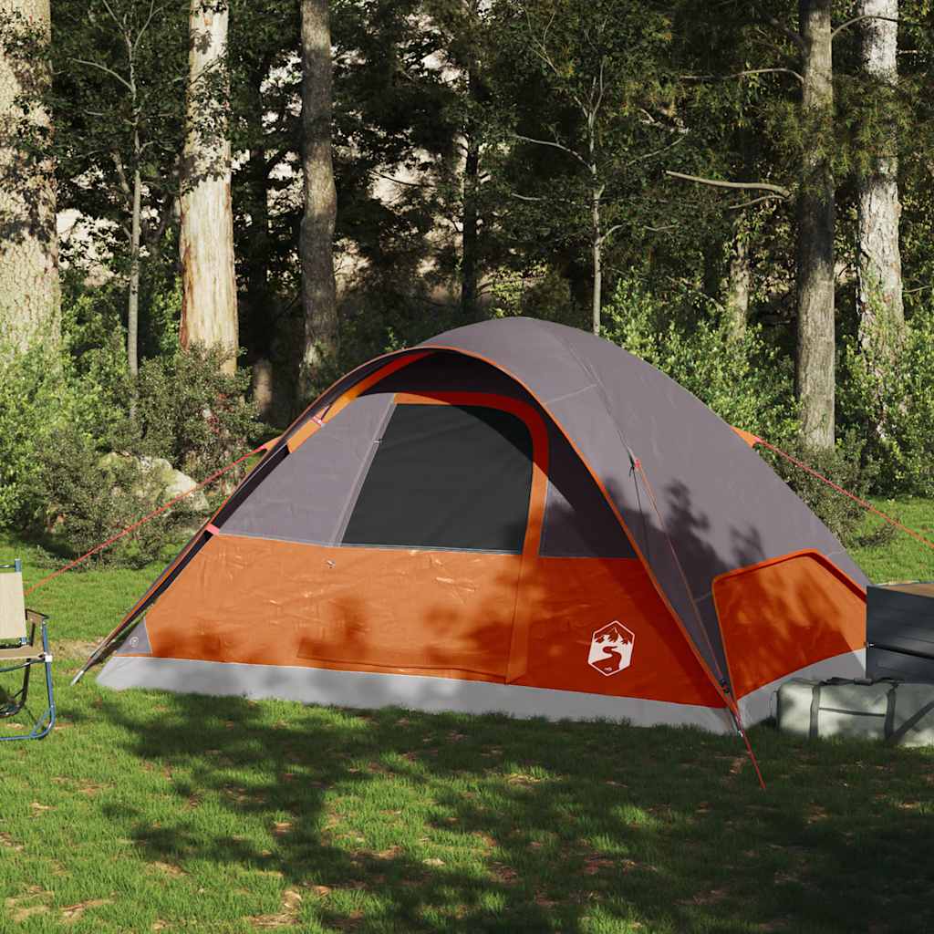 vidaXL Family Tent Dome 6-Person Orange Waterproof - 270 x 210 x 145 cm