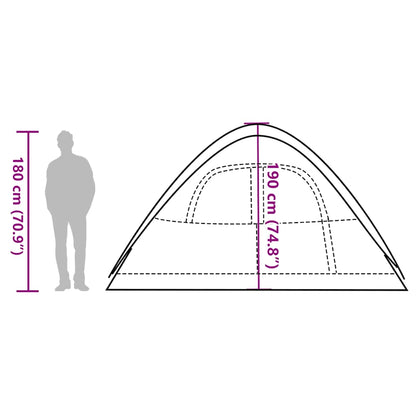 vidaXL Family Tent Dome 6-Person Green Waterproof - 334 x 273 x 190 cm
