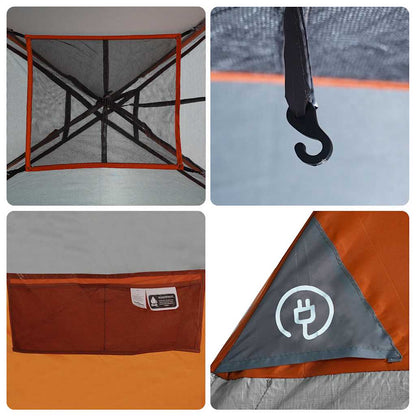 vidaXL Family Tent Dome 6-Person Orange Waterproof - 334 x 273 x 190 cm