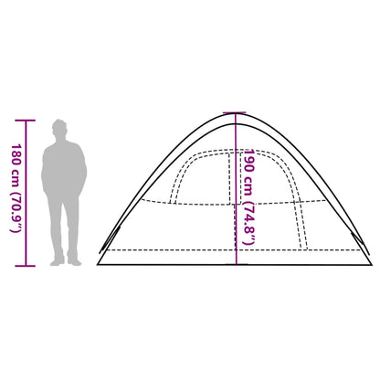 vidaXL Family Tent Dome 6-Person White Blackout Fabric Waterproof - 334 x 273 x 190 cm