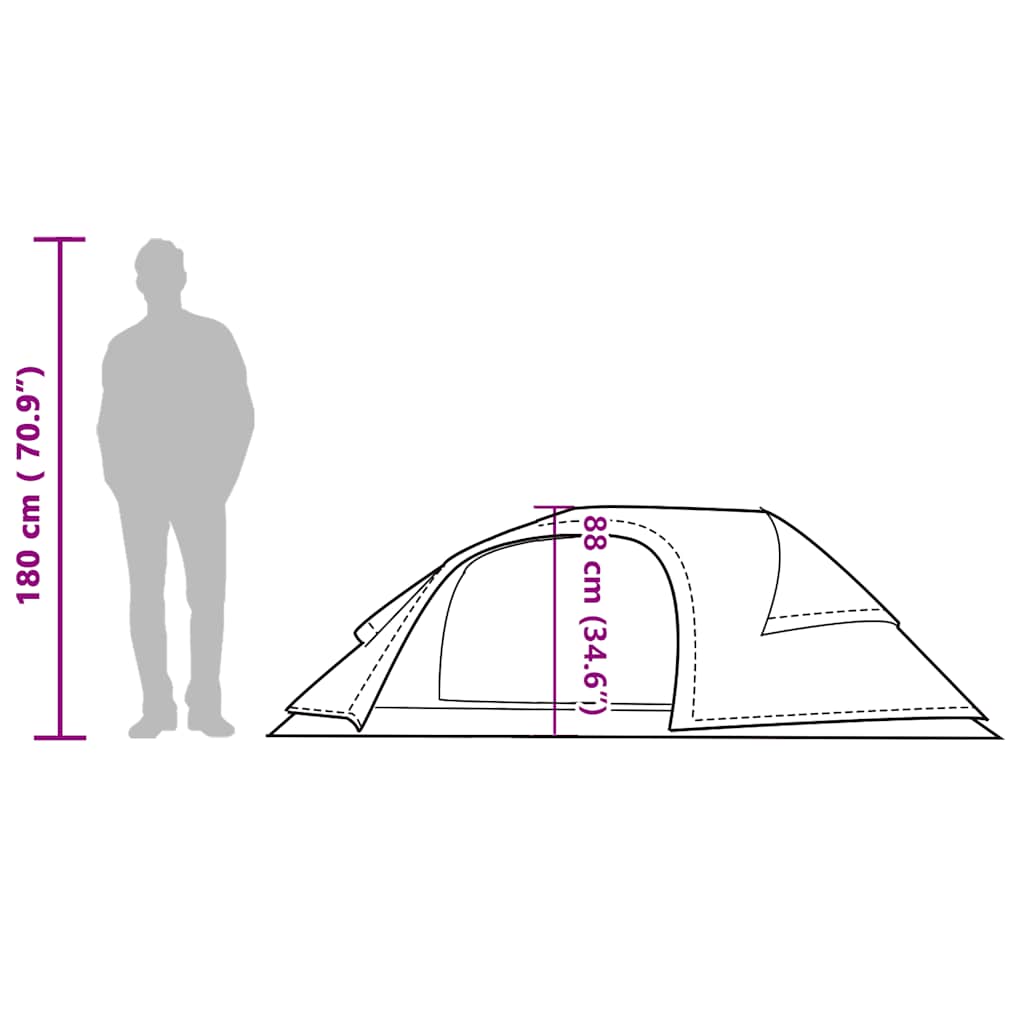 vidaXL Camping Tent Dome 1-Person White Blackout Fabric Waterproof