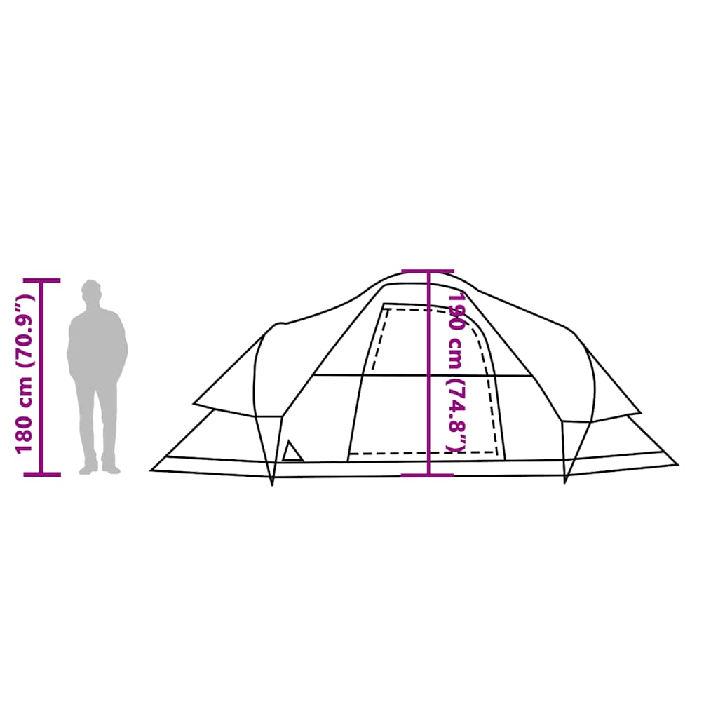 vidaXL Family Tent Dome 9-Person Blue Waterproof
