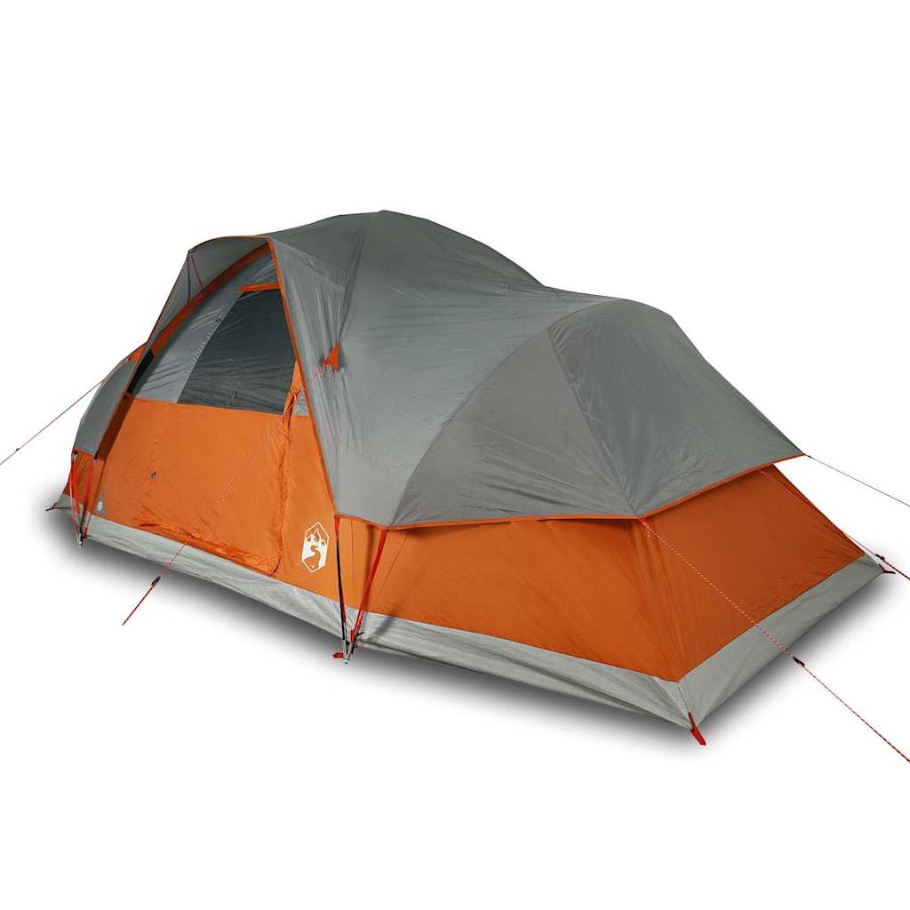vidaXL Family Tent Dome 9-Person Orange Waterproof - Grey