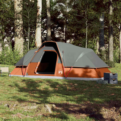 vidaXL Family Tent Dome 9-Person Orange Waterproof - Grey