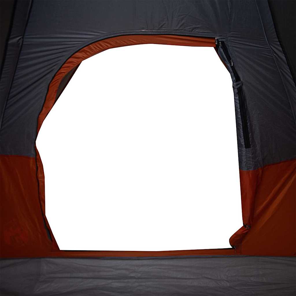 vidaXL Family Tent Dome 9-Person Orange Waterproof - Grey
