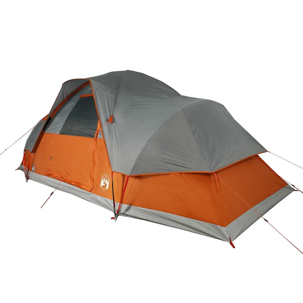 vidaXL Family Tent Dome 9-Person Orange Waterproof - Grey