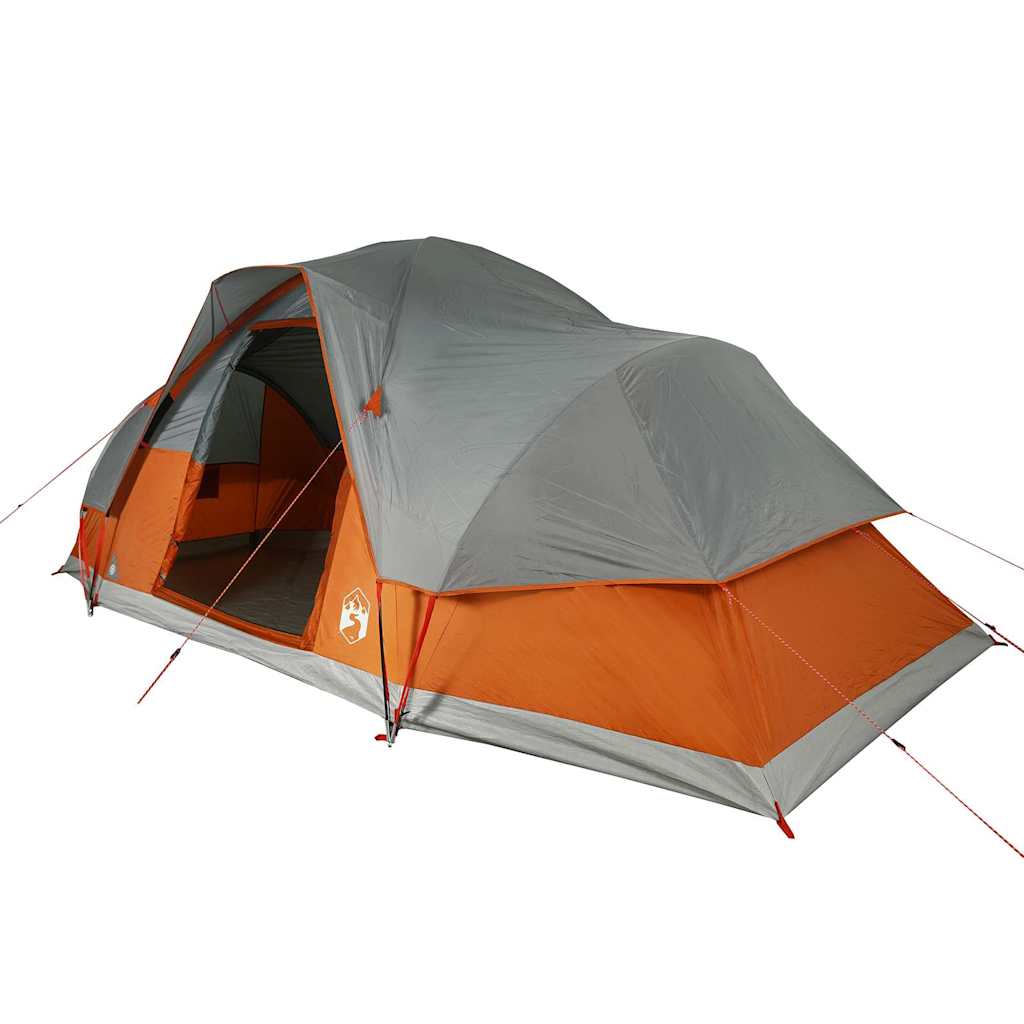 vidaXL Family Tent Dome 9-Person Orange Waterproof - Grey