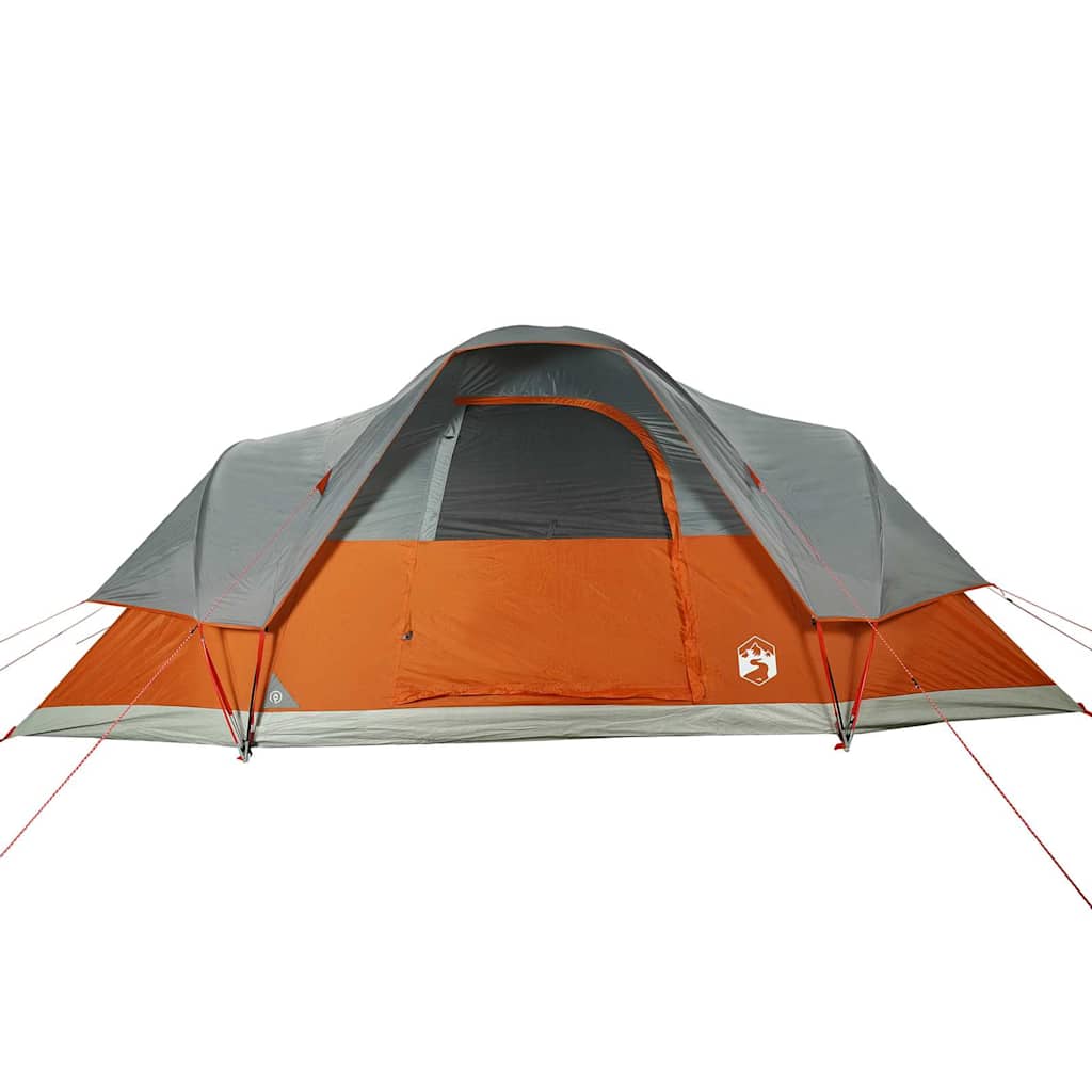 vidaXL Family Tent Dome 9-Person Orange Waterproof - Grey