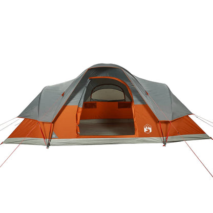vidaXL Family Tent Dome 9-Person Orange Waterproof - Grey