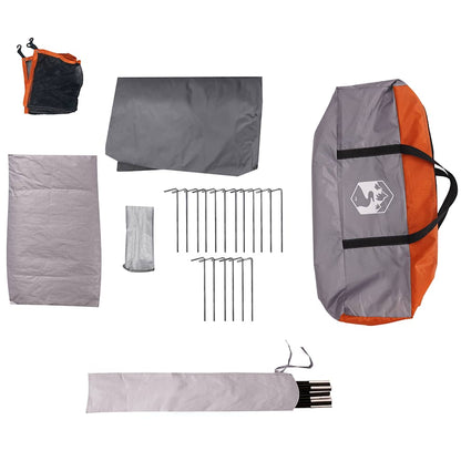 vidaXL Family Tent Dome 9-Person Orange Waterproof - Grey