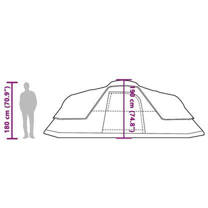 vidaXL Family Tent Dome 11-Person Grey and Orange Waterproof