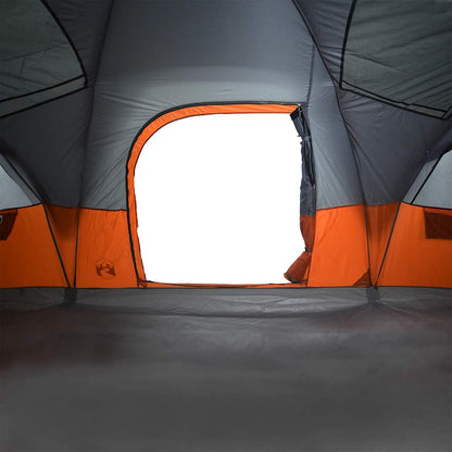 vidaXL Family Tent Dome 11-Person Grey and Orange Waterproof