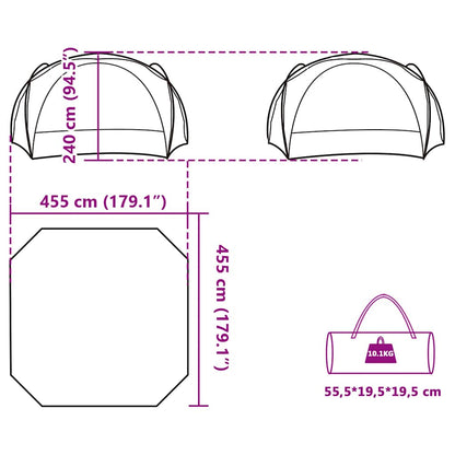 vidaXL Party Tent Green Waterproof - 9-person