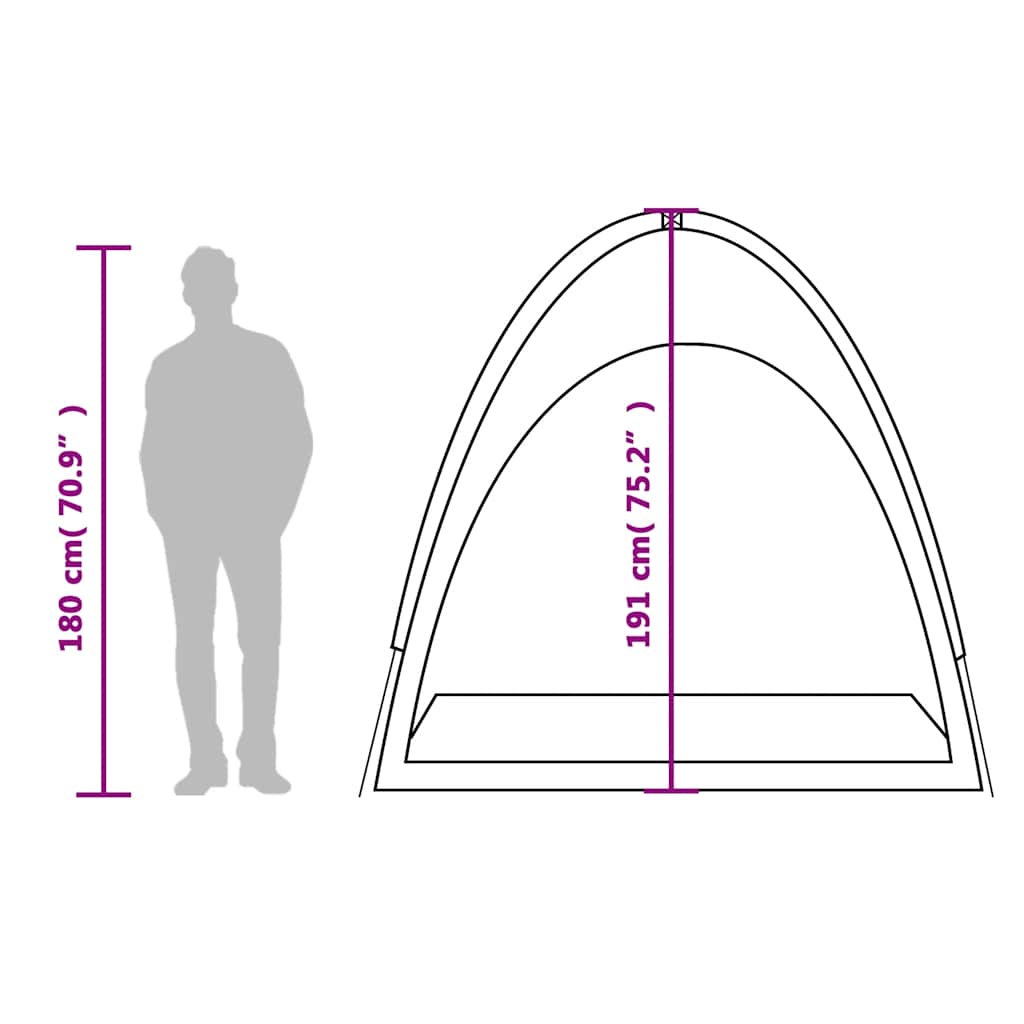 vidaXL Storage Tent Grey and Orange Waterproof - 198 x 85 x 186 cm