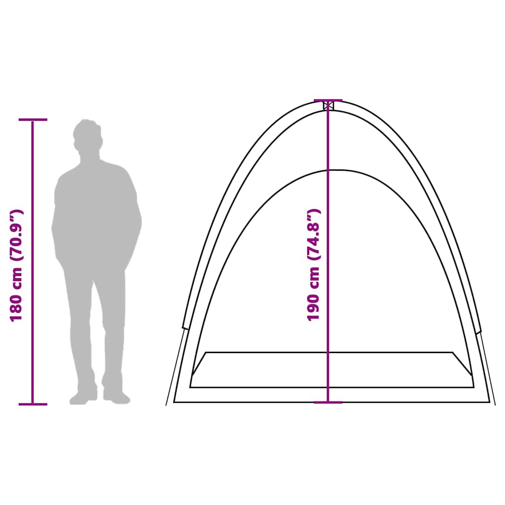 vidaXL Storage Tent Grey and Orange Waterproof - 200 x 163 x 190 cm