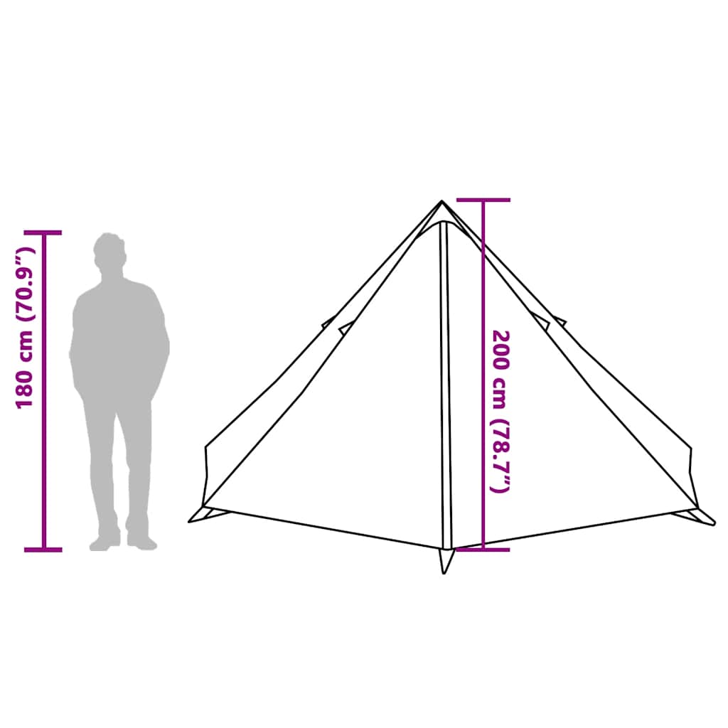 vidaXL Family Tent Tipi 8-Person Green Waterproof - 43146