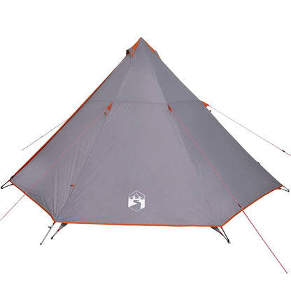 vidaXL Family Tent Tipi 8-Person Grey and Orange Waterproof - 43148