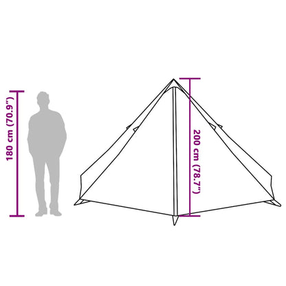 vidaXL Family Tent Tipi 8-Person Grey and Orange Waterproof - 43148