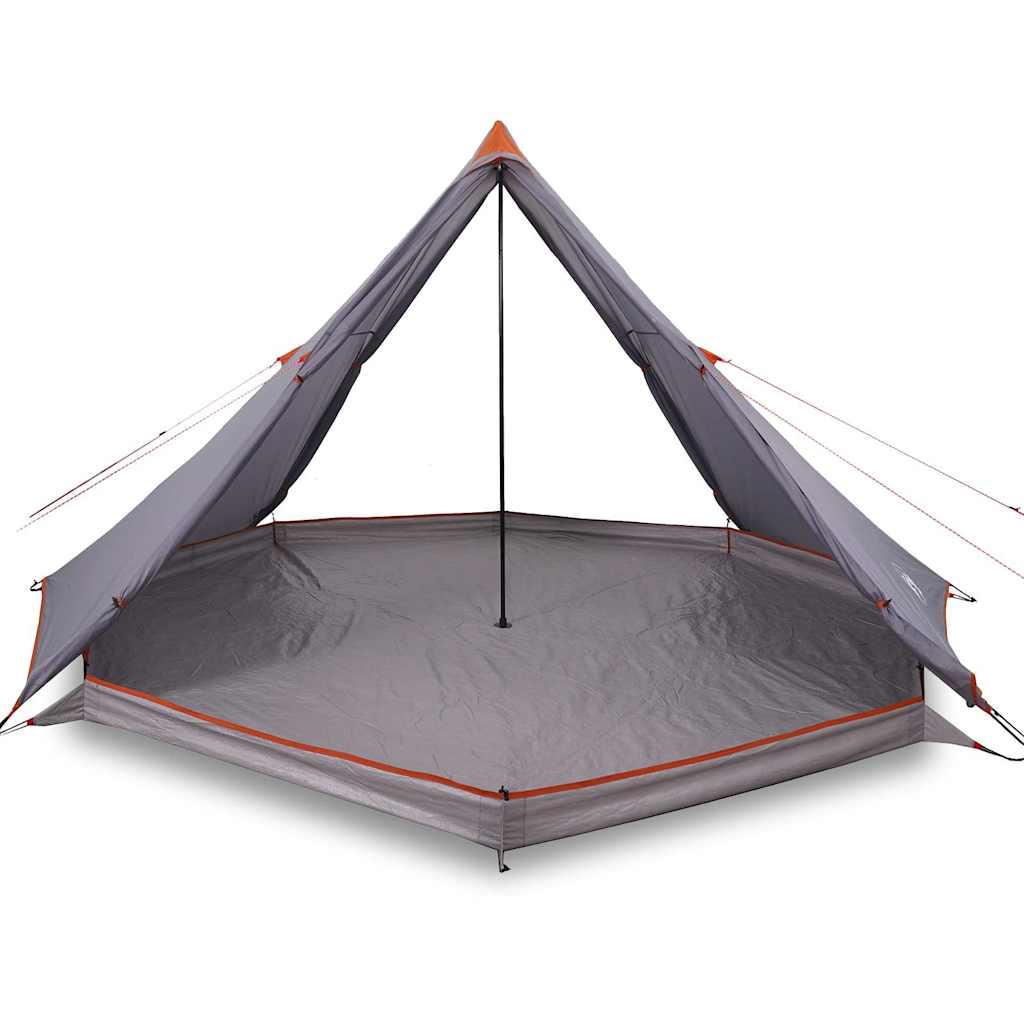 vidaXL Family Tent Tipi 8-Person Grey and Orange Waterproof - 43148
