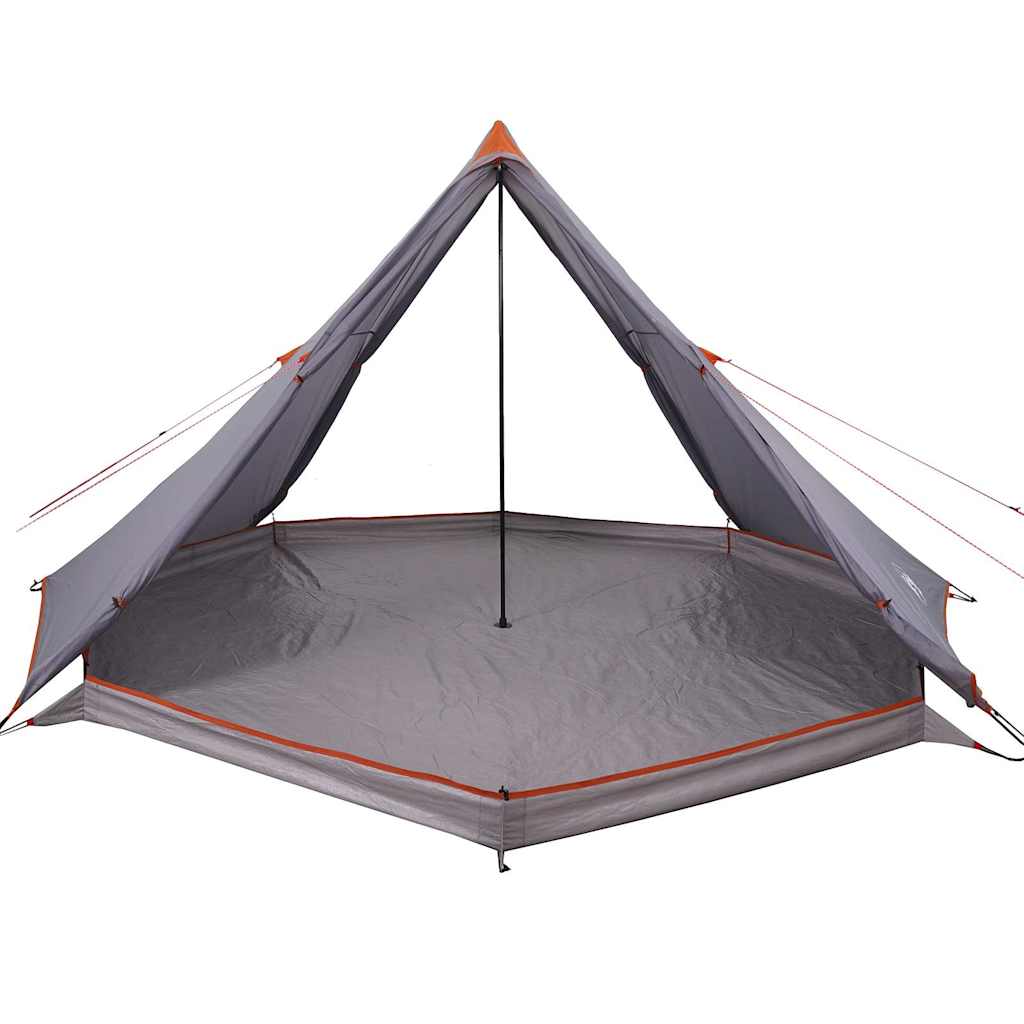 vidaXL Family Tent Tipi 8-Person Grey and Orange Waterproof - 43148
