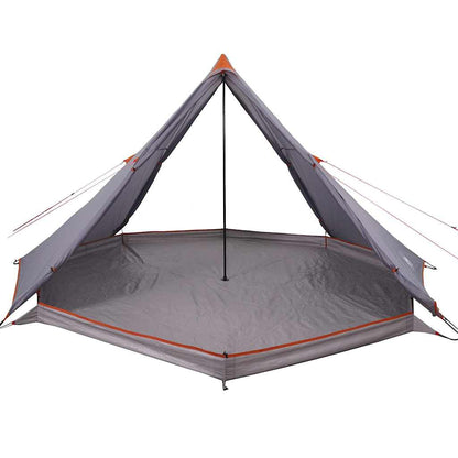 vidaXL Family Tent Tipi 8-Person Grey and Orange Waterproof - 43148