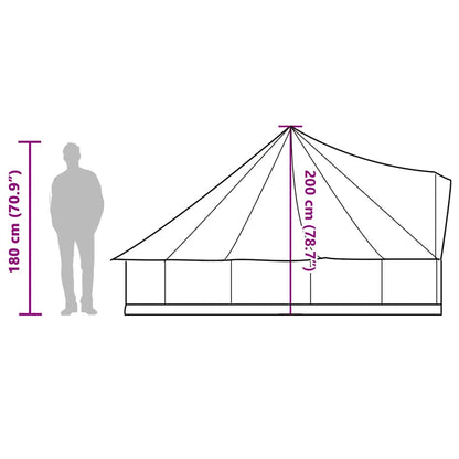 vidaXL Family Tent Tipi 6-Person Grey and Orange Waterproof - 43170