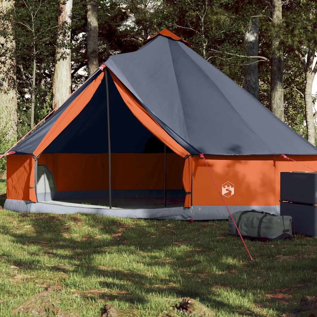 vidaXL Family Tent Tipi 6-Person Grey and Orange Waterproof - 43170