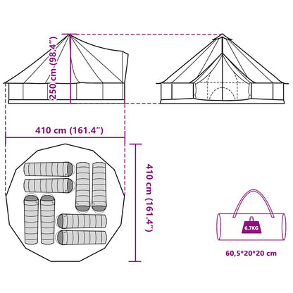 vidaXL Family Tent Tipi 8-Person Green Waterproof - 43179